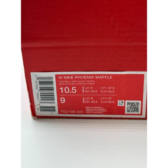 Nike Phoenix Waffle Football Grey-Raisin FD2196-003 Womens Sz 10.5 / Mens Sz 9 - Picture 12 of 12